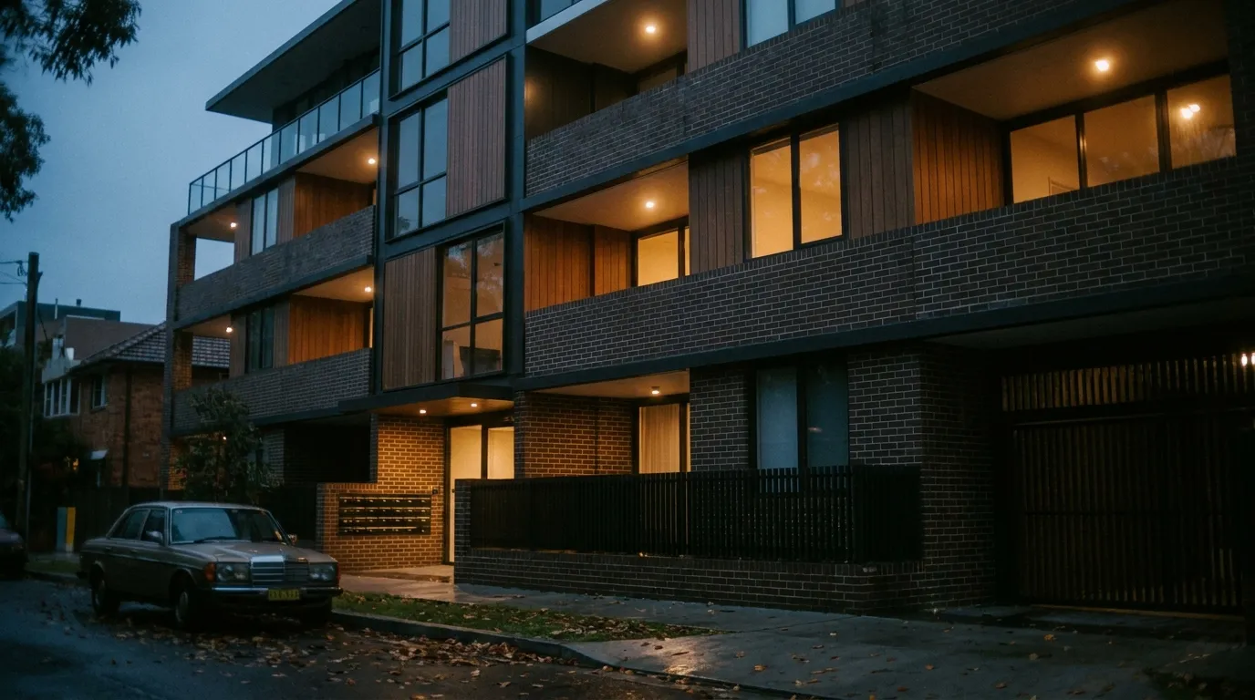 Registered building practitioner reviewing design drawings for remedial work on a Sydney apartment building