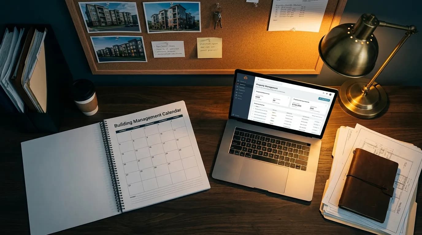 Property manager reviewing maintenance requests on a clipboard at a Sydney rental property