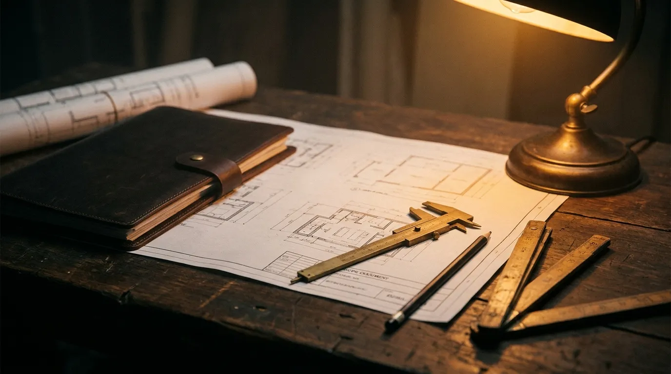Strata building manager reviewing scope of works documents with two contractors on a Sydney apartment building site